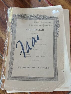 G. Schirmer The Messiah Antique Sheet Music Book- Cream And Antique Brown 1912
